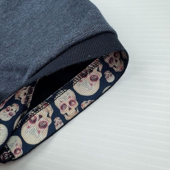 Guide London Polo Shirt Size Large Blue Hidden Skull Print Smart Polo Golf - Picture 7 of 11